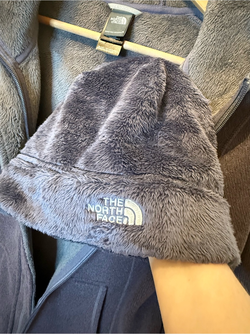 The North Face Osito Fleece Beanie Lavender Gray Purple Women’s